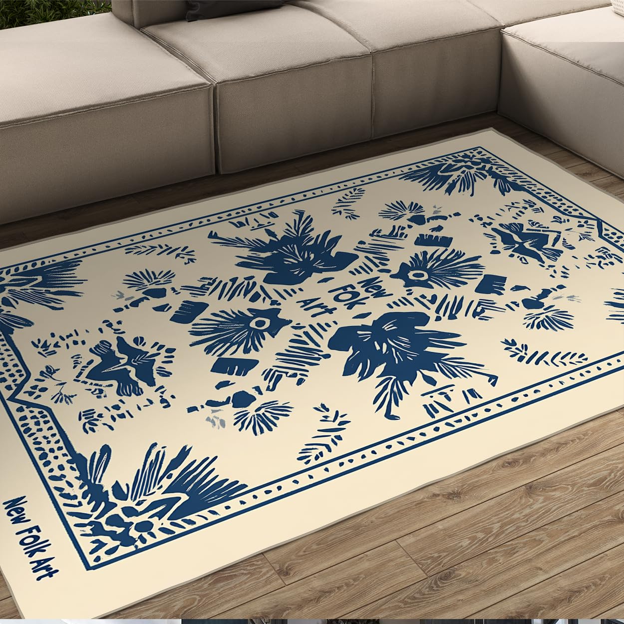 Tapis antidérapant grand format 180x340cm résistant aux taches pour salon et bureau