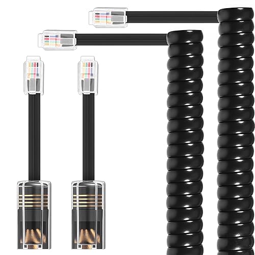 Paquete de 4 cables de teléfono para teléfono fijo, 2 cables de teléfono fijo y 2 piezas desenredantes para escritorio, teléfono, cables de