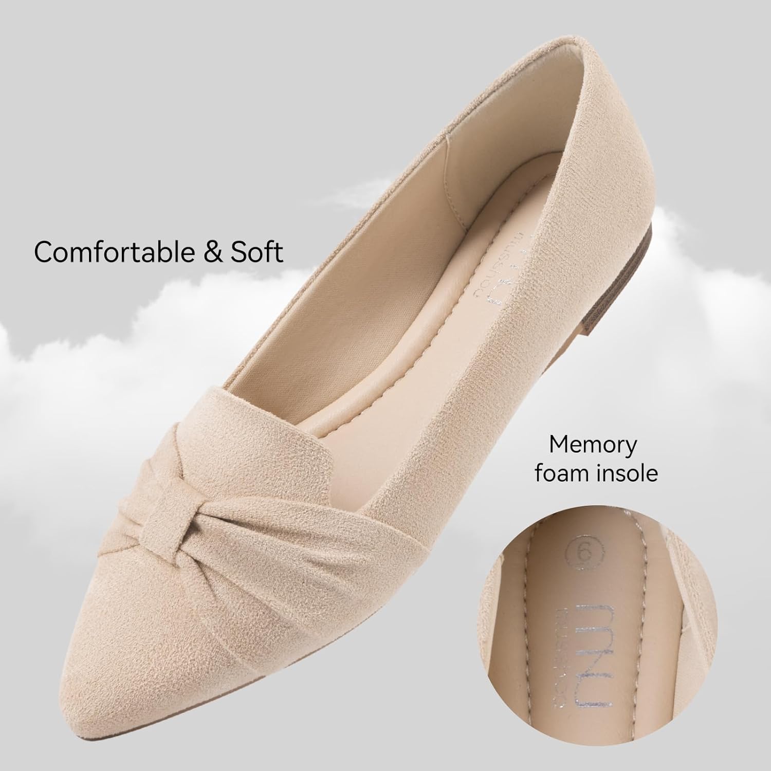MUSSHOE Flat Shoes Women Comfortable Slip on Women's Flats Dress Shoes for Women - Image 3