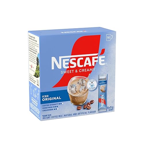 Miniatura 4 de Nescafé Nescafe - Café helado dulce y cremoso, bolsitas de café instantáneo, 16 x 0.56 oz Importado de Canadá