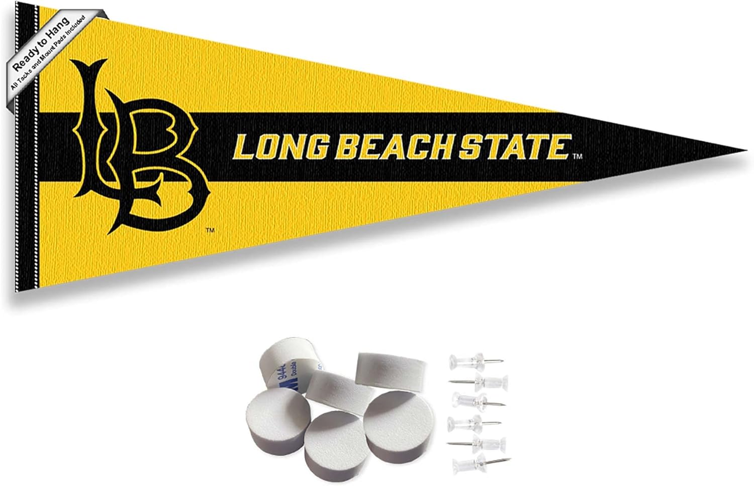 College Flags & Banners Co. Cal State Long Beach 49ers Pennant Flag and Wall Tack Mount Pads