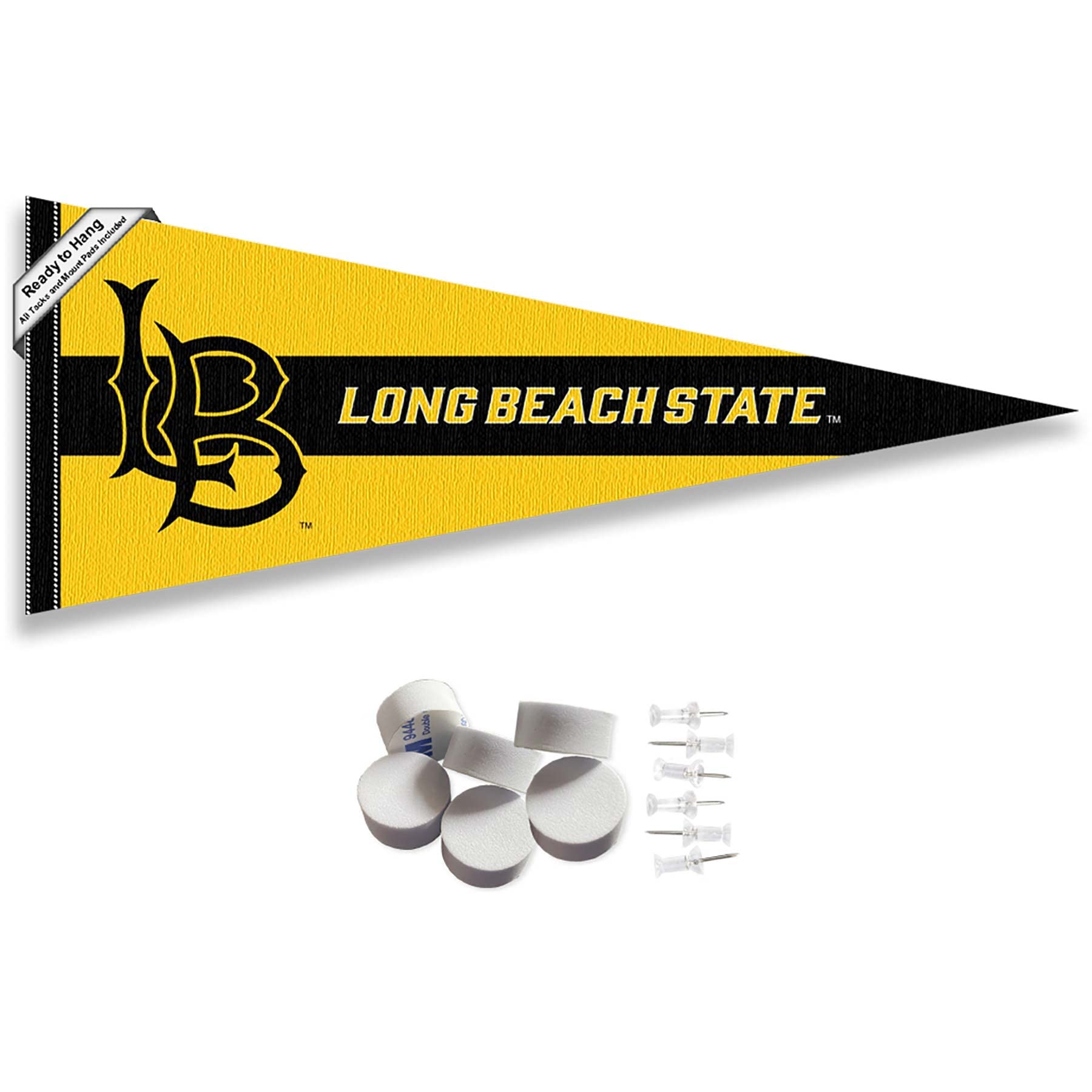 Cal State Long Beach 49ers Pennant Flag and Wall Tack Mount Pads