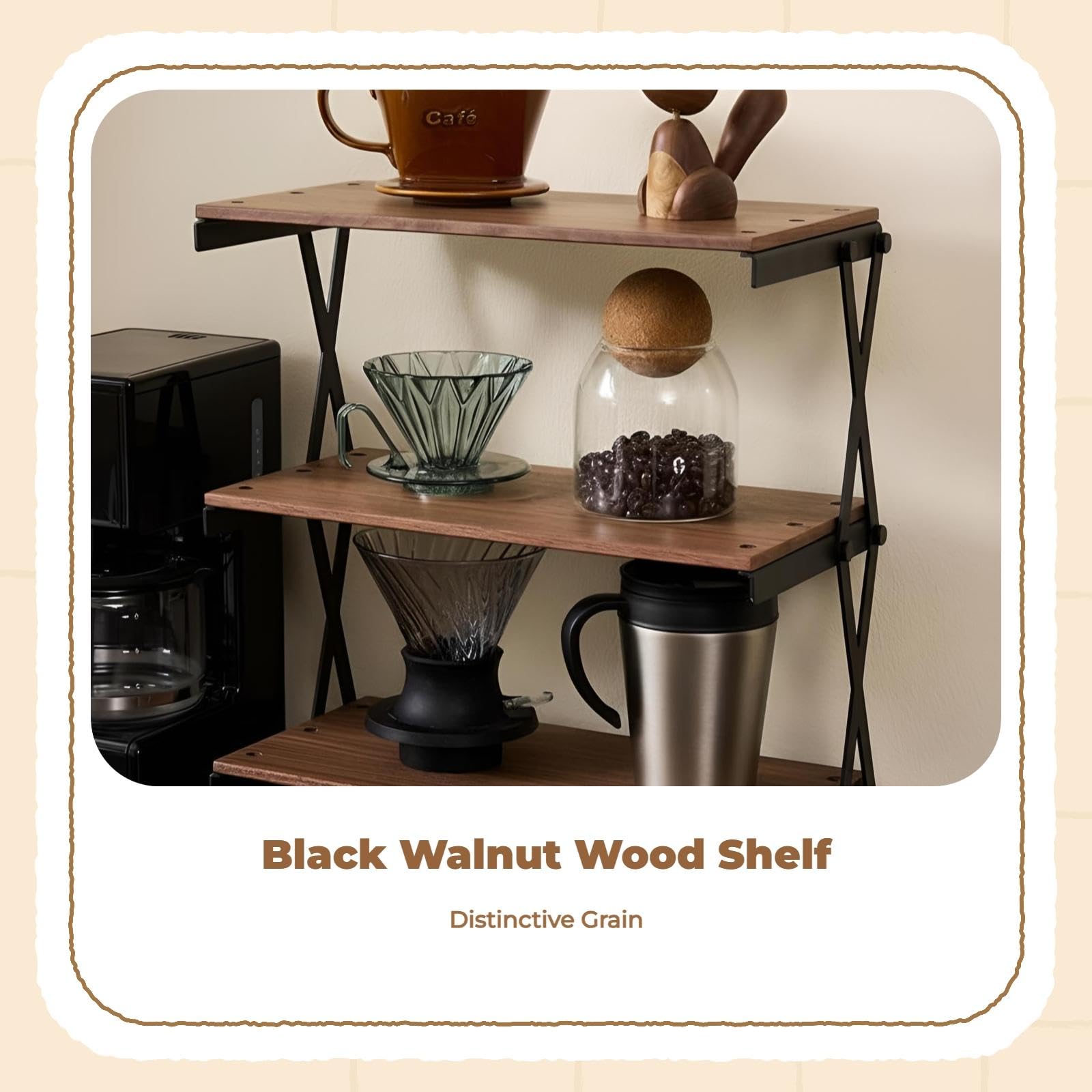 Enakshi® Walnut Wood Storage Shelf, Multi-Purpose Organizer, Kitchen Countertop Stand White Oak 3-Tier 35cm|Home & Garden | Furniture | Sofas Loveseats & Chaises-image-15