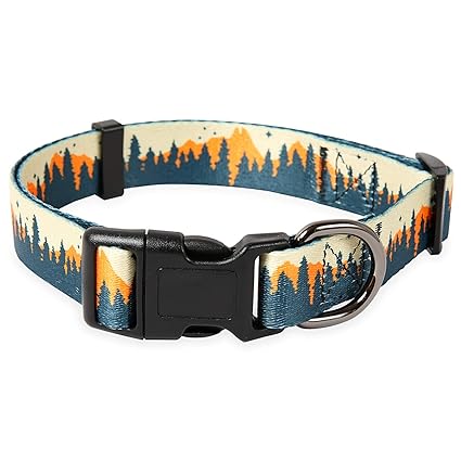 Timos Floral Print Puppy Dog Collar for Small Medium Large Dogs Collars with Safety Locking Buckle for Girls Female Dog