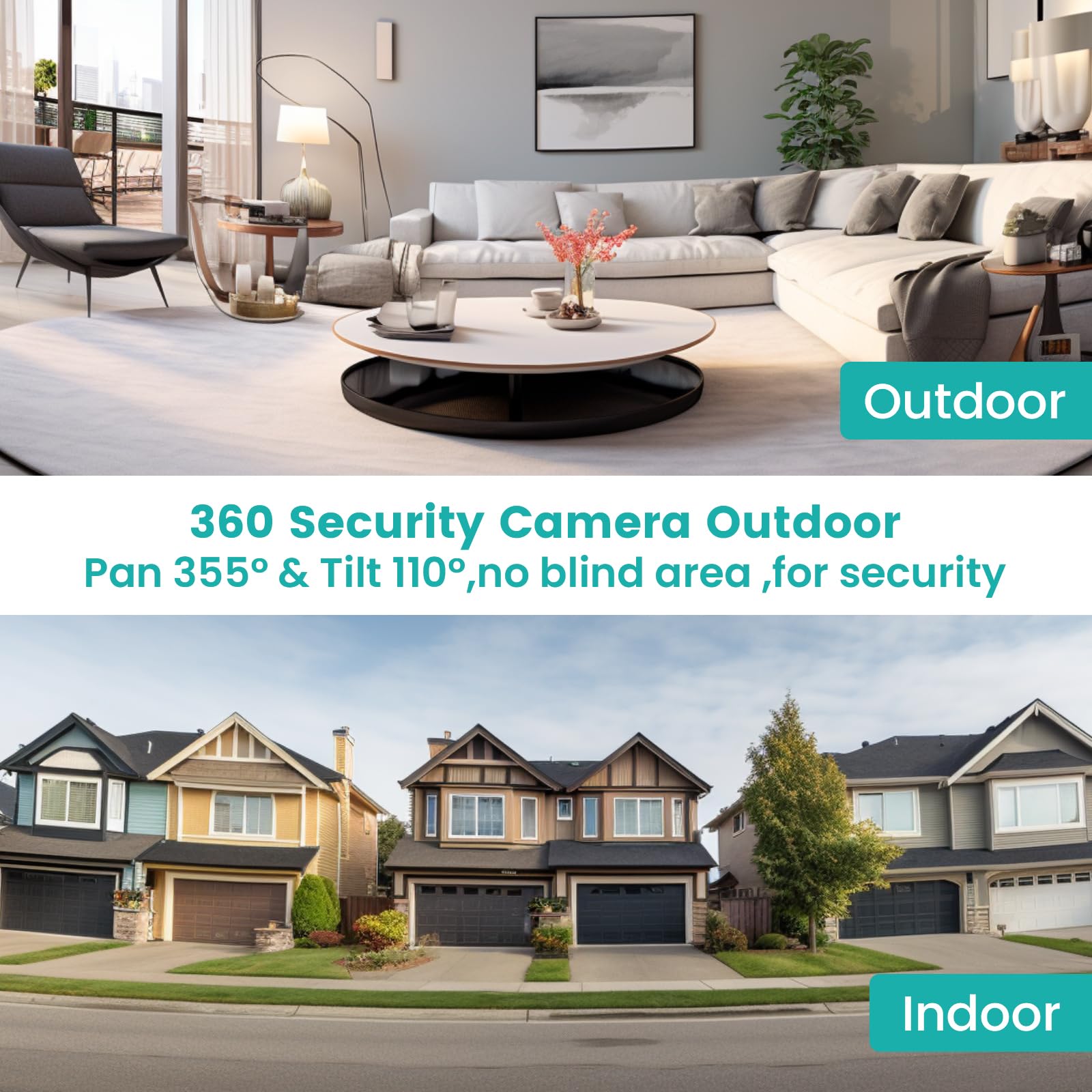 Caméra Surveillance WiFi 2K 2.4GHz Vision Nocturne Couleur Caméras de Surveillance avec Douille de Lampe E27 pour la sécurité à Domicile, la détection de Mouvement et l'alarme.