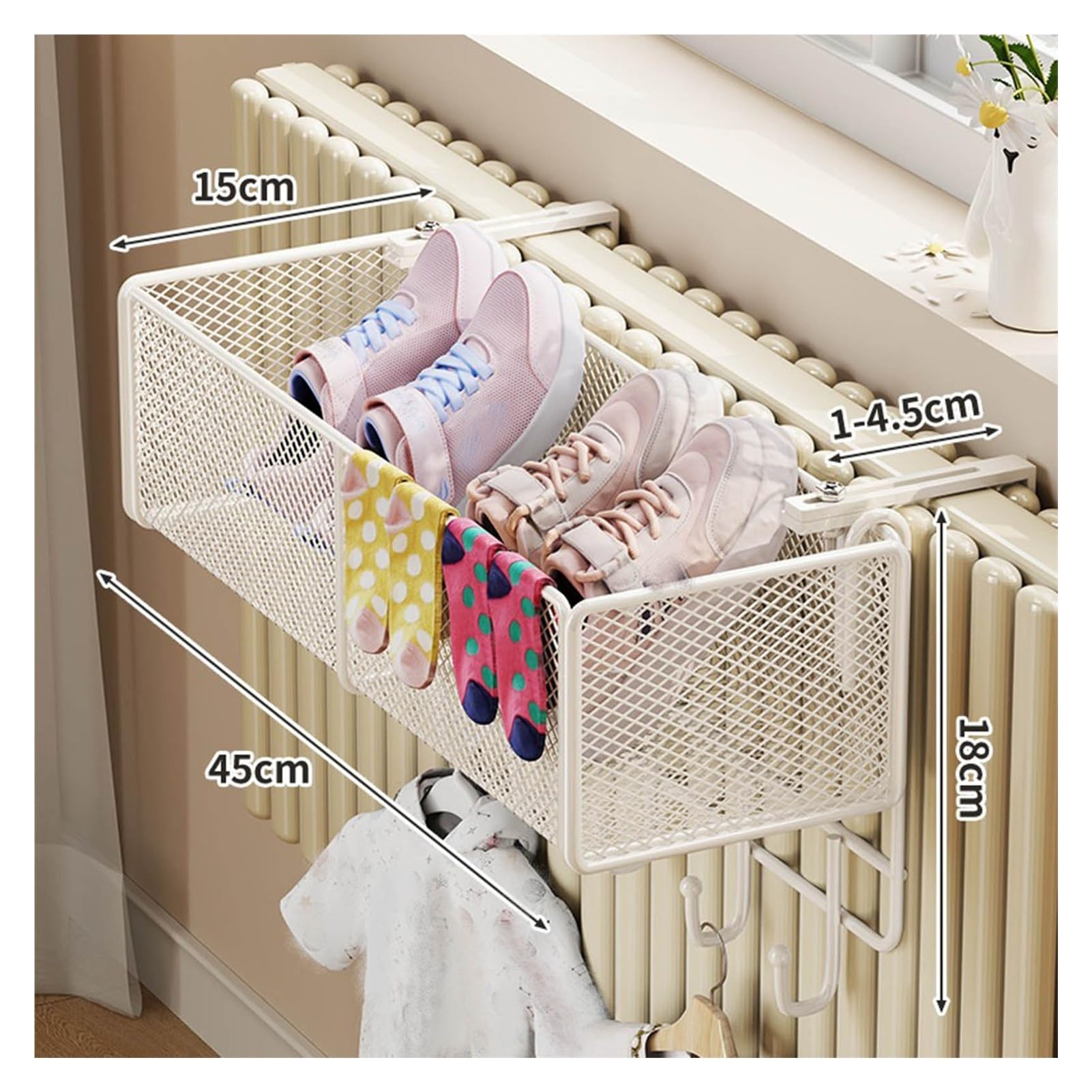 Mensola Laterale per Termosifone, Organizer da Appendere Sopra Il Termosifone Mensola Decorativa Senza Forature per Casa Hotel E Appartamenti Utilizzo