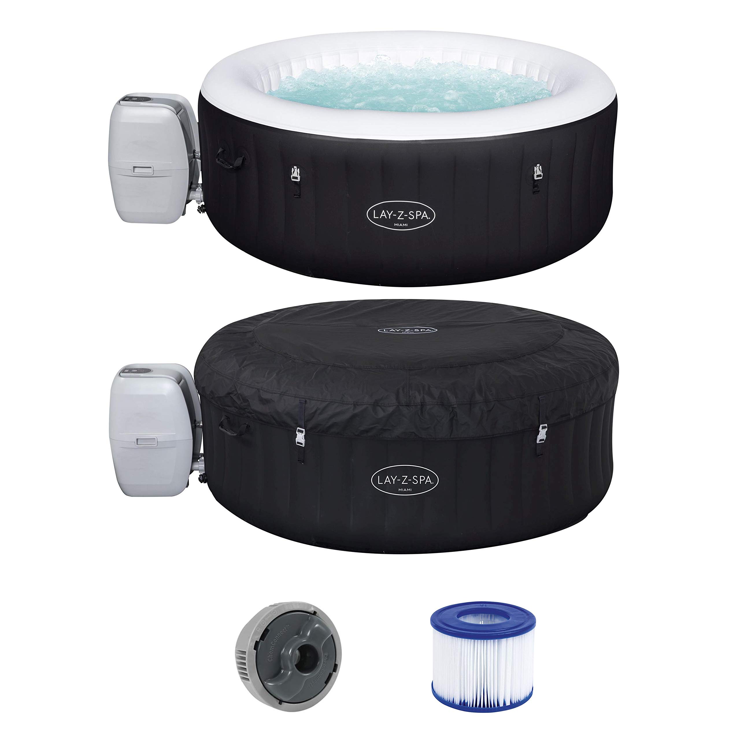 Bestway 60001 Minipiscina idromassaggio gonfiabile Miami Lay-Z-Spa AirJet