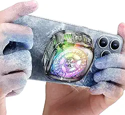ACEDAYS Cooler para celular, ventilador de resfriamento transparente RGB com chip de resfriamento semicondutor, radiador magnético para celular com exibição de temperatura para jogos móveis,