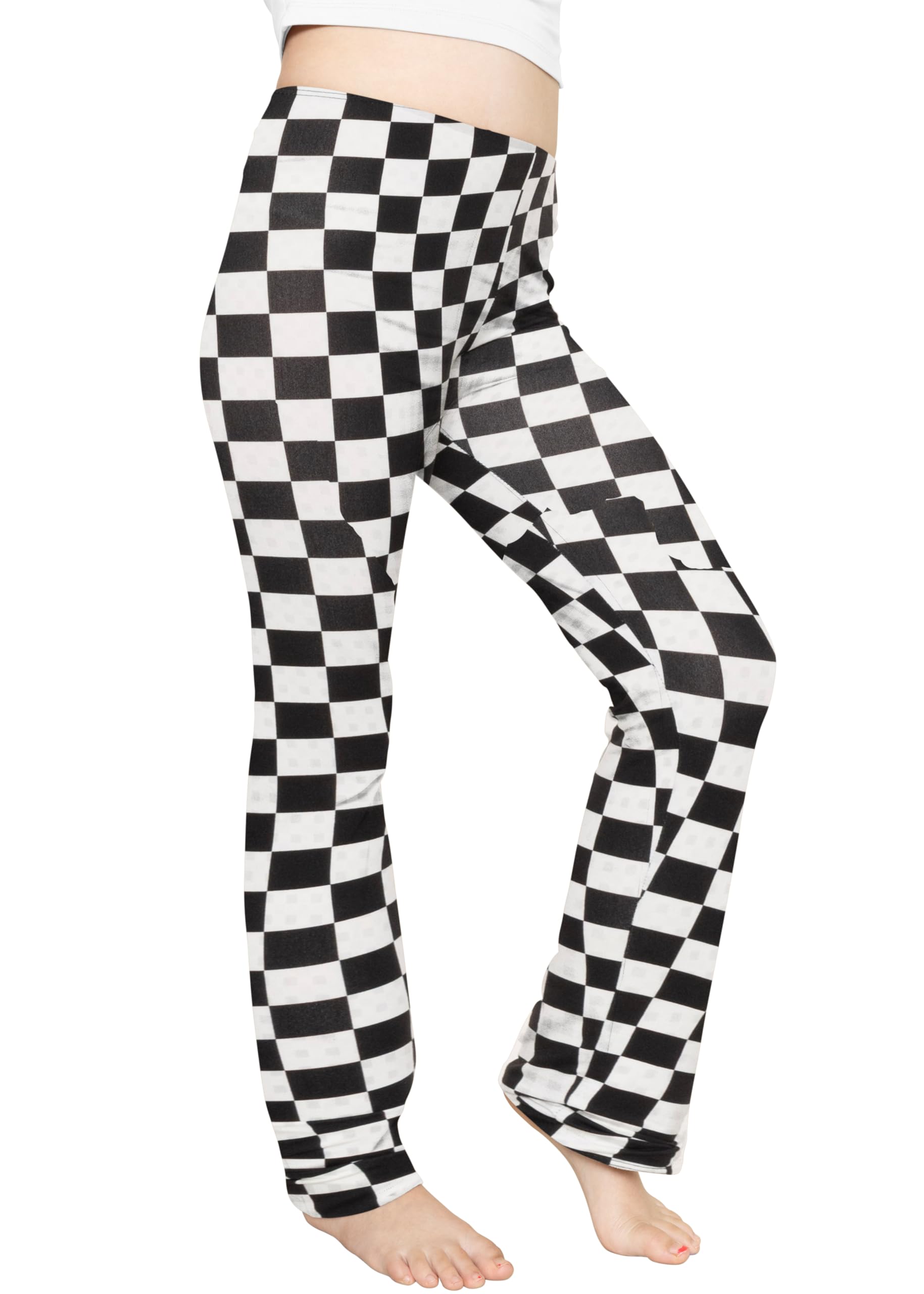 STRETCH IS COMFORT Girls' Cotton High Rise | Straight Leg Yoga Girl Pants | Flare Pants | Leggings for Girls | Size 4-14