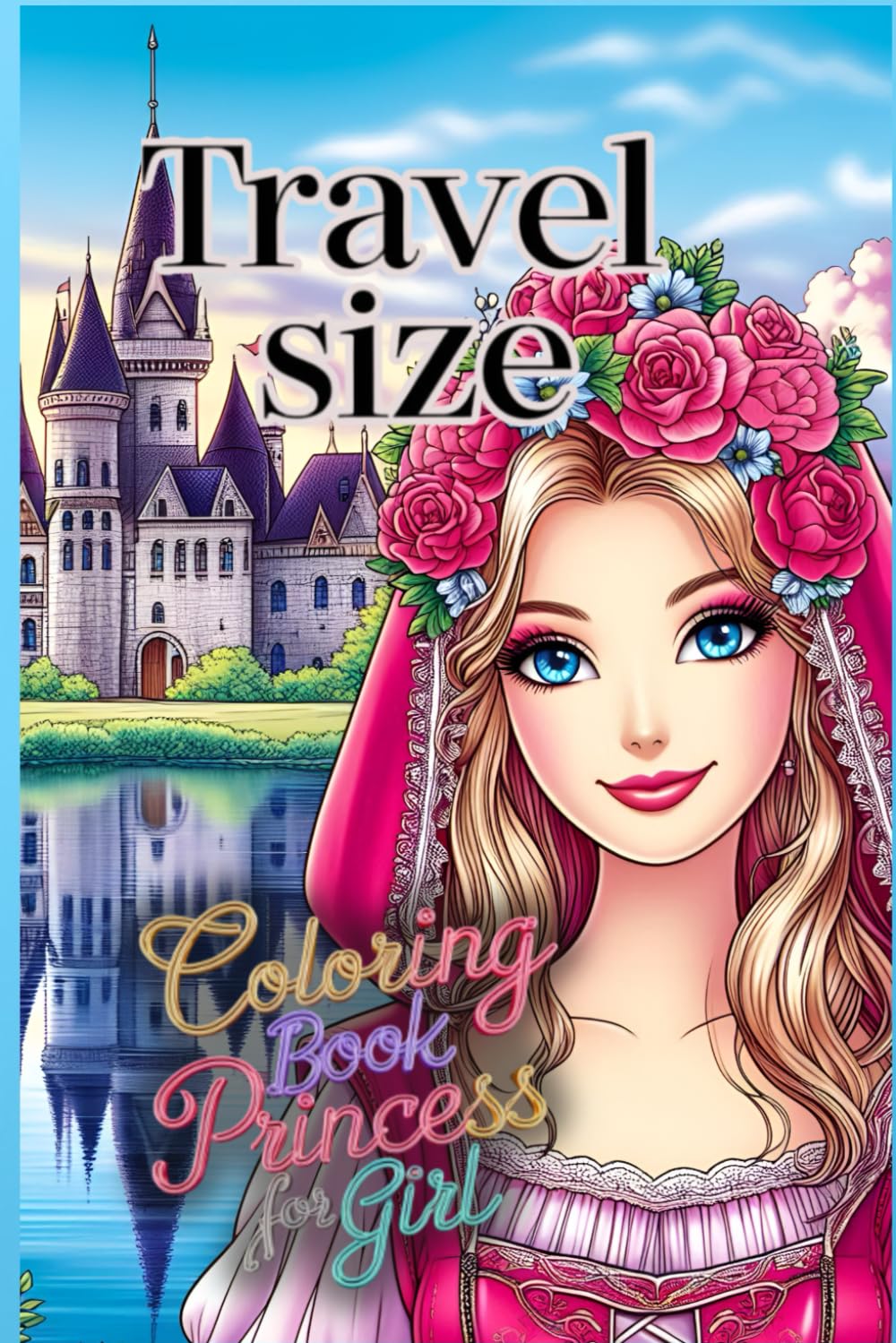 Travel Size Coloring Book Princess For Girl: Portable and Fun Coloring Pages for Creative and Adventurous Girls