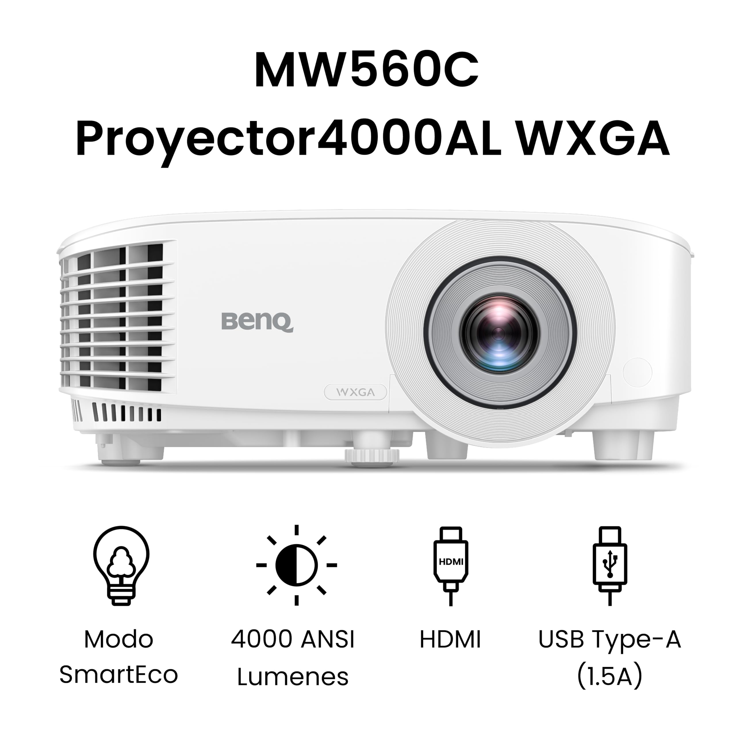 BenQ MW560C WXGA, projektor DLP 4000 lumenów, kontrast 20000:1, łatwa instalacja i technologia SmartEco zapewniają długotrwałą wydajność