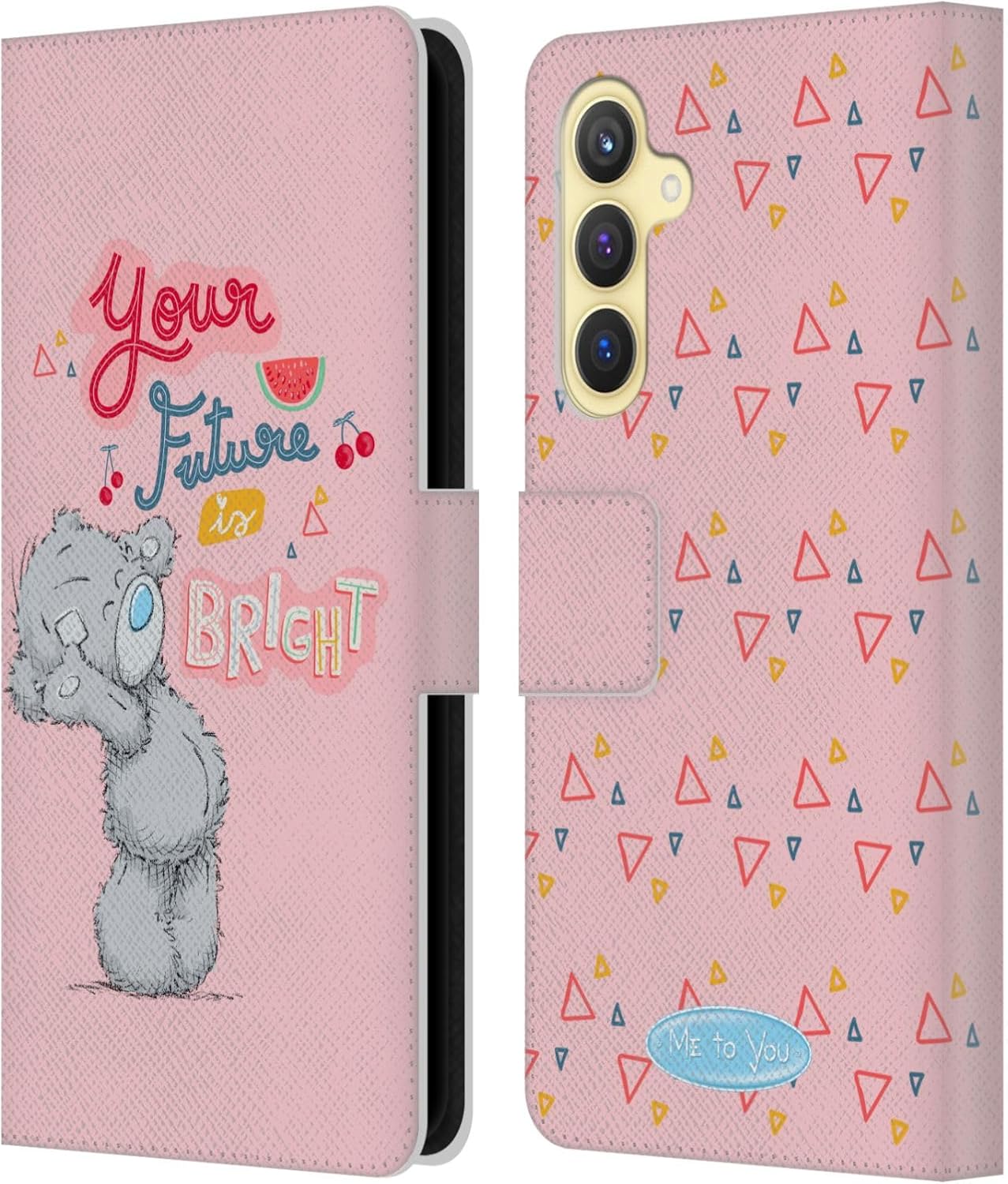 Head Case Designs Officially Licensed Me to You Your Future is Bright Retro Fun Leather Wallet Case Compatible with Samsung Galaxy S23 FE 5G