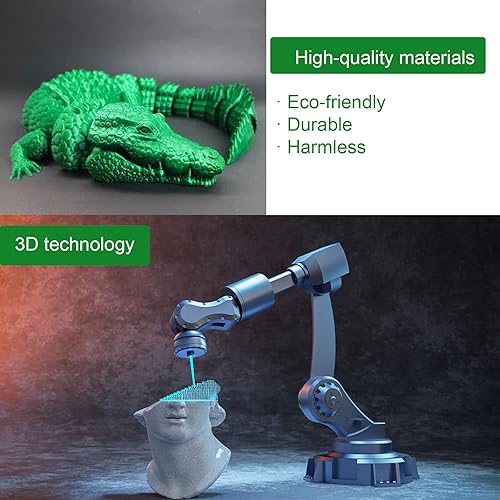 Miniatura 3 de Juguetes de impresora 3D, juguete de cocodrilodragón, figuras de acción de cocodrilo para aliviar la ansiedad, impresión 3D giratoria y articulada