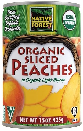 Native Forest Melocotones orgánicos en rodajas en almíbar ligero orgánico, 15 onzas
