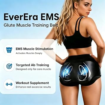EMS Muscle Stimulator,Abs Trainer,EMS butt trainer,Abdominal Trainer with 8 Modes 19 Levels for Shaping,Ab Trainer Belt for men and women,ABS Stimulator with Extra Extension Strap