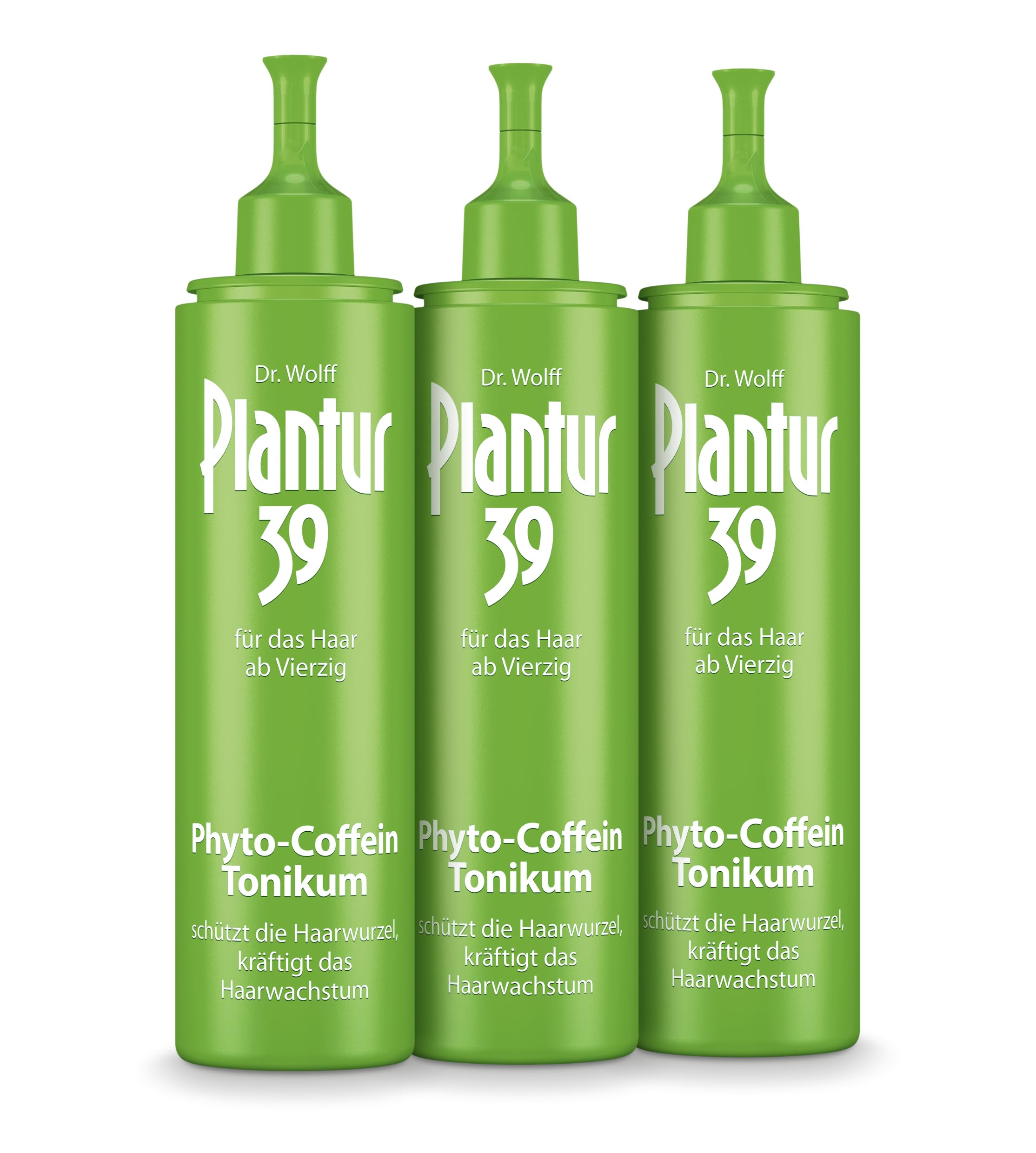 Plantur 39 Phyto-Coffein-Tonikum - 3 x 200 ml - Haarwasser zur Vorbeugung vor menopausalem Haarausfall – mit Vitalstoffen aus der Soja-Pflanze – unabhängig von der Haarwäsche anwendbar
