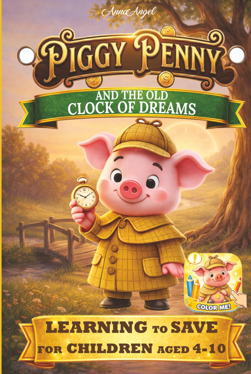 Piggy Penny Coloring Book: The Old Clock of Dreams: A Magical Coloring Adventure About Patience, Dreams and Wise Choices for Kids Ages 4–10