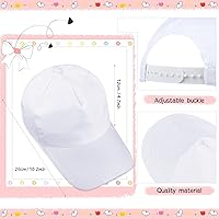 Vista 2 de 30 gorras de béisbol blancas para niños, gorras de béisbol en blanco con correa trasera ajustable, sombrero de sol para pintura de bricolaje