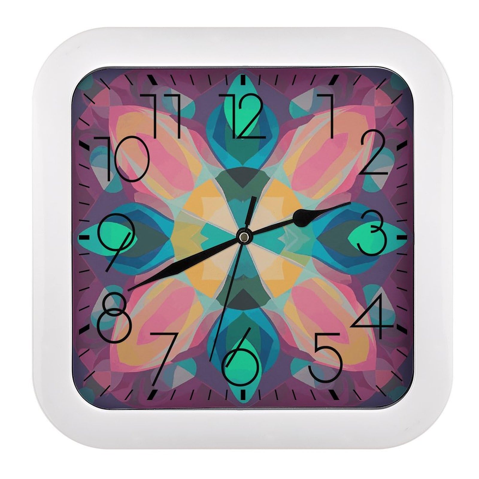 Horloge murale motif abstrait pour stopper les bruits de tic-tac de nuit
