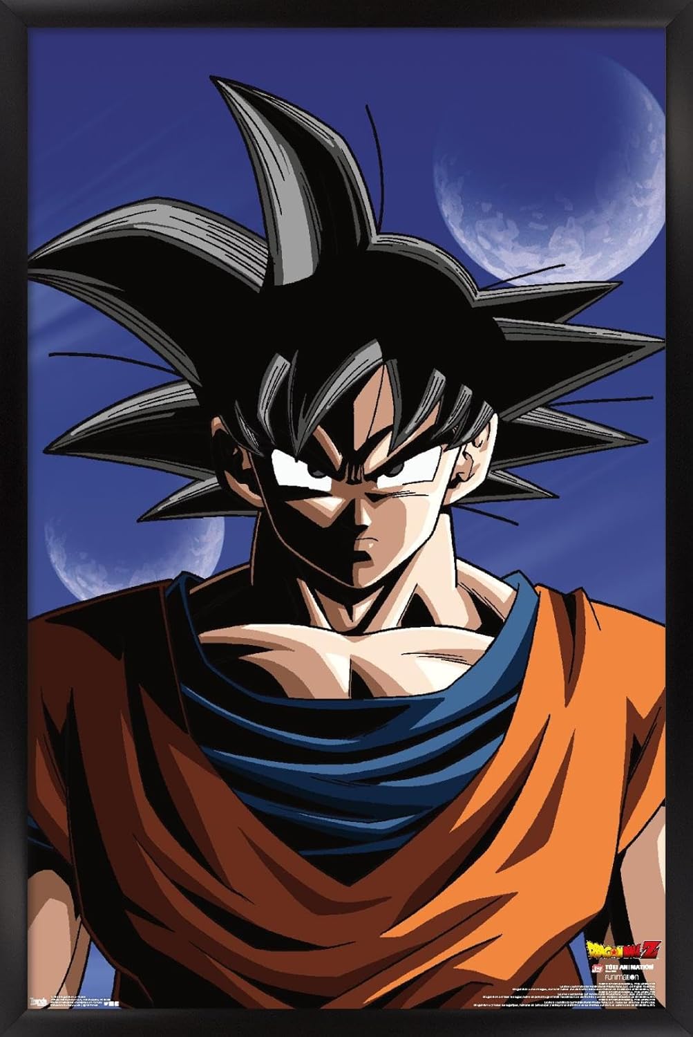 Trends International Dragon Ball Z - Goku Wall Poster, 14.725" x 22.375", Black Framed Version