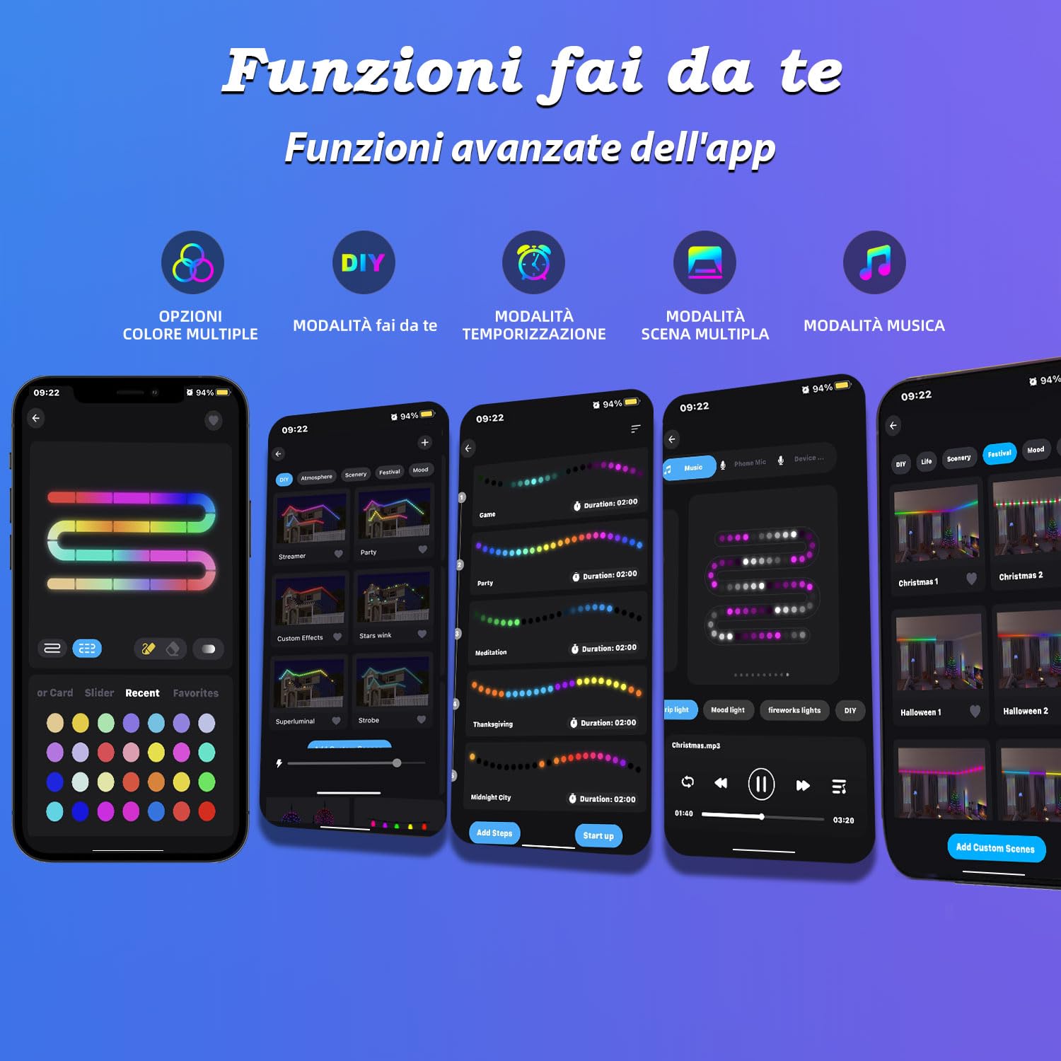Lichaser Striscia LED per Esterni Strisce LED Impermeabili Fai da te IP67 RGB+IC, Tracciamento e Segmentazione con App BT Etelecomando 2.4G RF per Uso Esterno (20m)