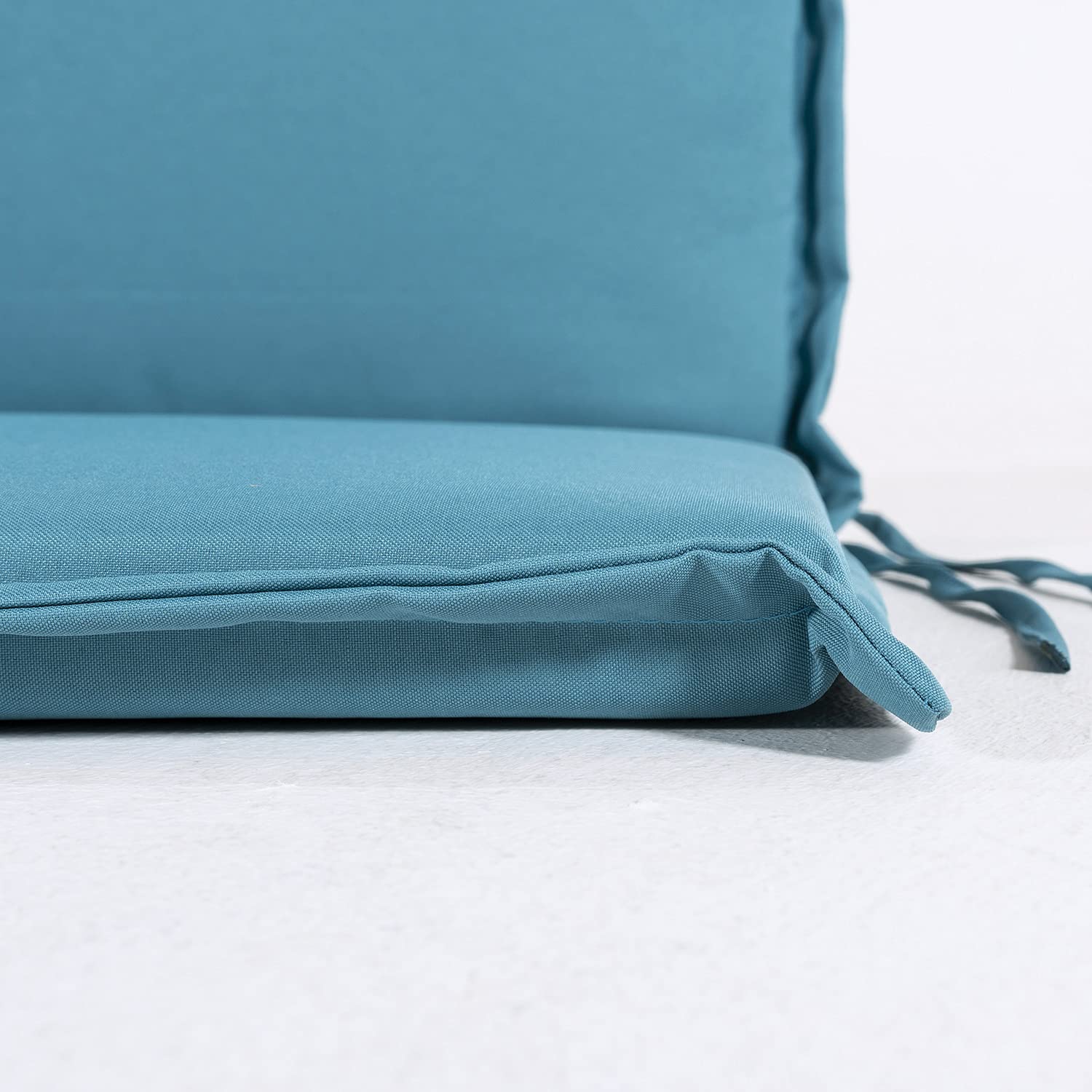 Pack 2 Cojines para sillón de jardín reclinable estándar Color Turquesa, Medidas 92x42x4 cm, Repelente al Agua, Desenfundable, Funda de cojín con Relleno para sillas de terraza, Cojines Silla Comedor