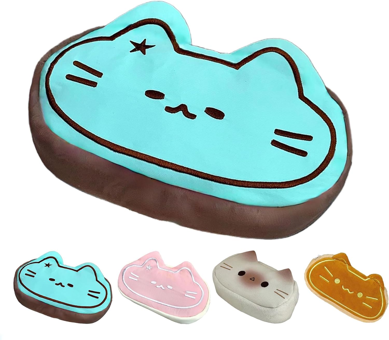 Super Cute Lovely Lucky Cat Theme Pencil Case, Big Capacity Large Soft Happy Kitty Canvas Clothes Zipper Pencil Box Case, Makeup Bag Office Storage Holder Pouch Pen Bag -Green