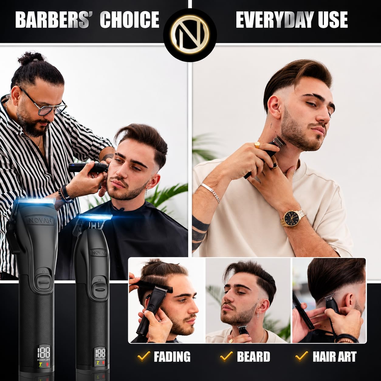 Amazon.com: Novah® Professional Hair Clippers for Men