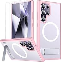 Vista 10 de SPIDERCASE Funda para Samsung Galaxy S24 Ultra con soporte invisible, magnética, a prueba de golpes, delgada, color negro