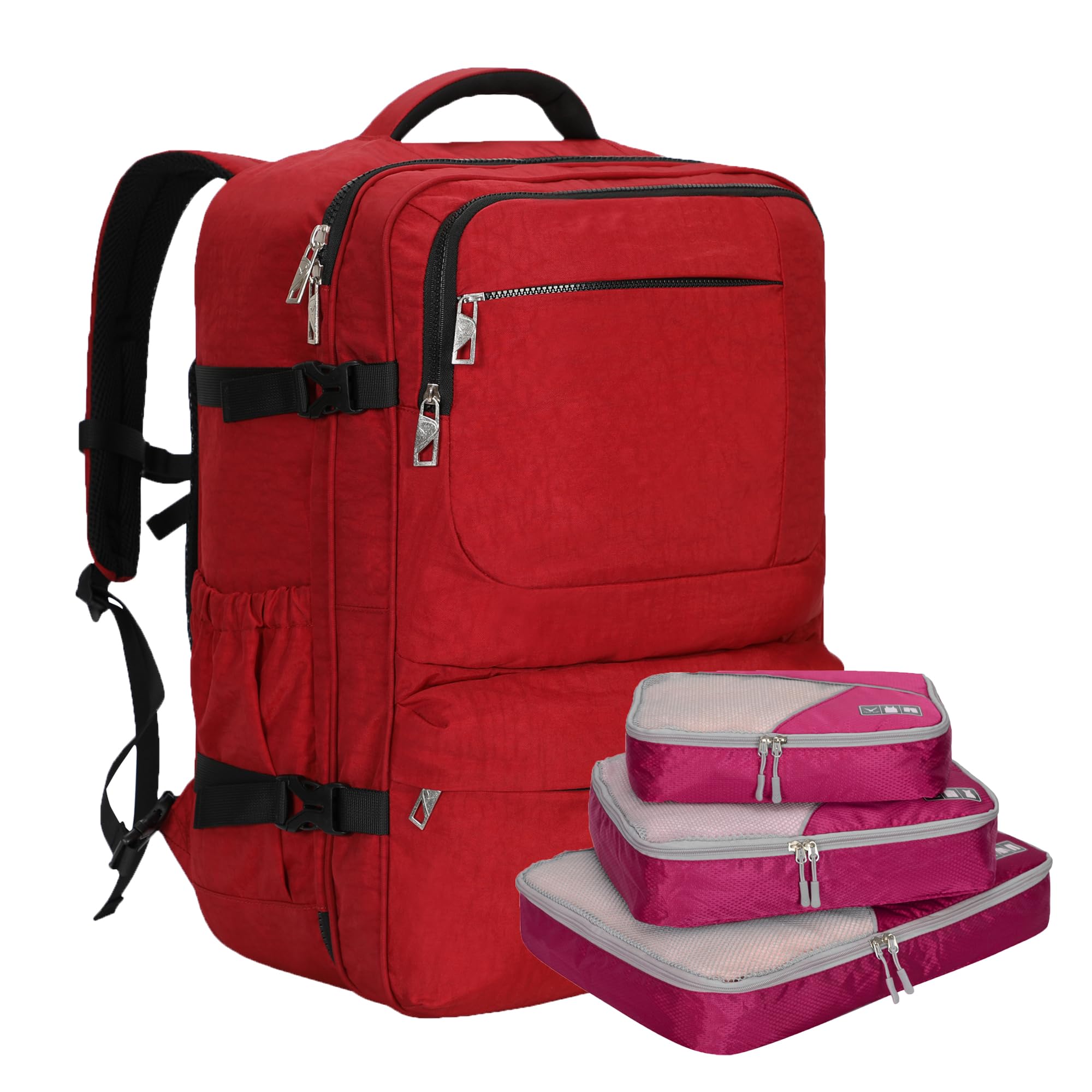 Hynes Eagle 44L Carry on Backpack Airline Approved Travel Backpack for Men Women Large Laptop Backpack 17 inch Nylon Backpack Overnight Weekender