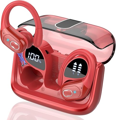 Miniatura 15 de Auriculares inalámbricos Bluetooth 5.4 de 75 horas para deporte, auriculares Bluetooth 2025 estéreo con graves profundos sobre la oreja con ganchos