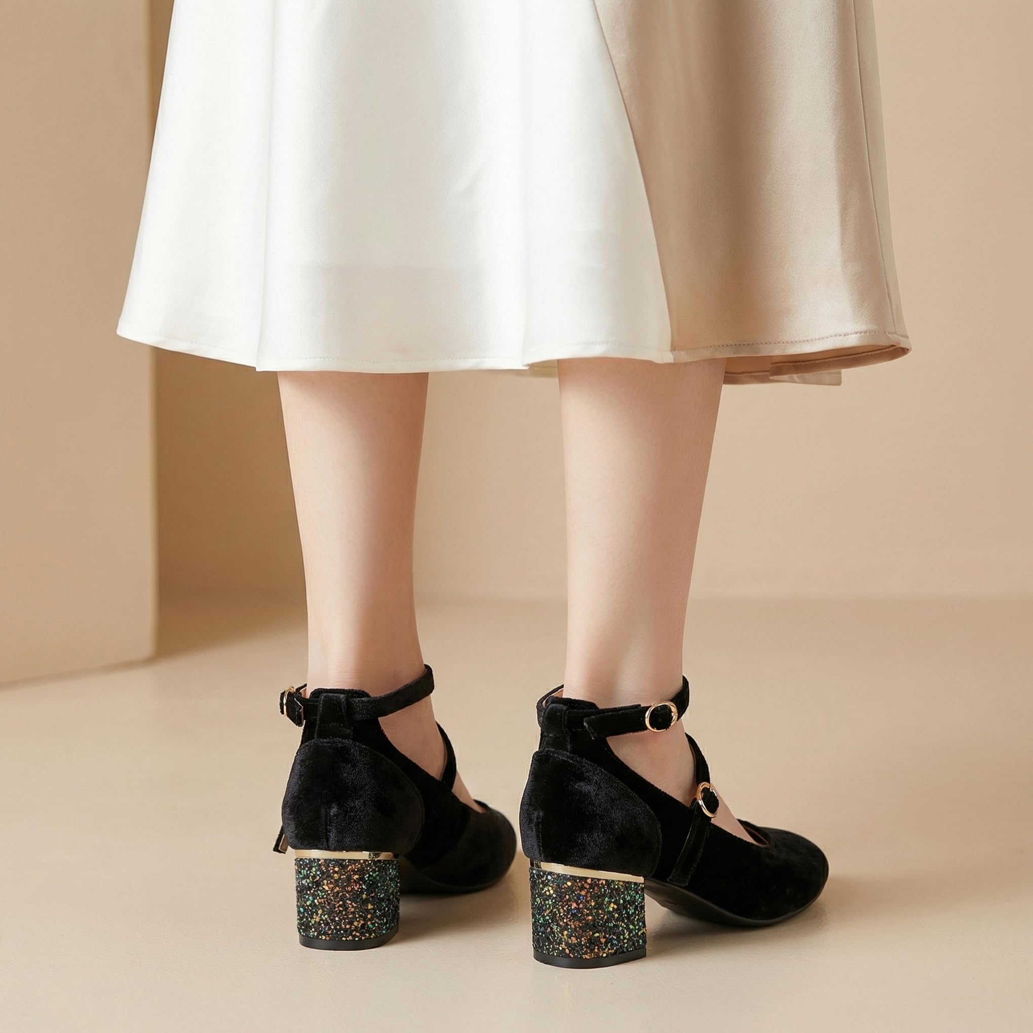 Bviennic Decollete Donna Tacco Largo Alto Numero 34-46