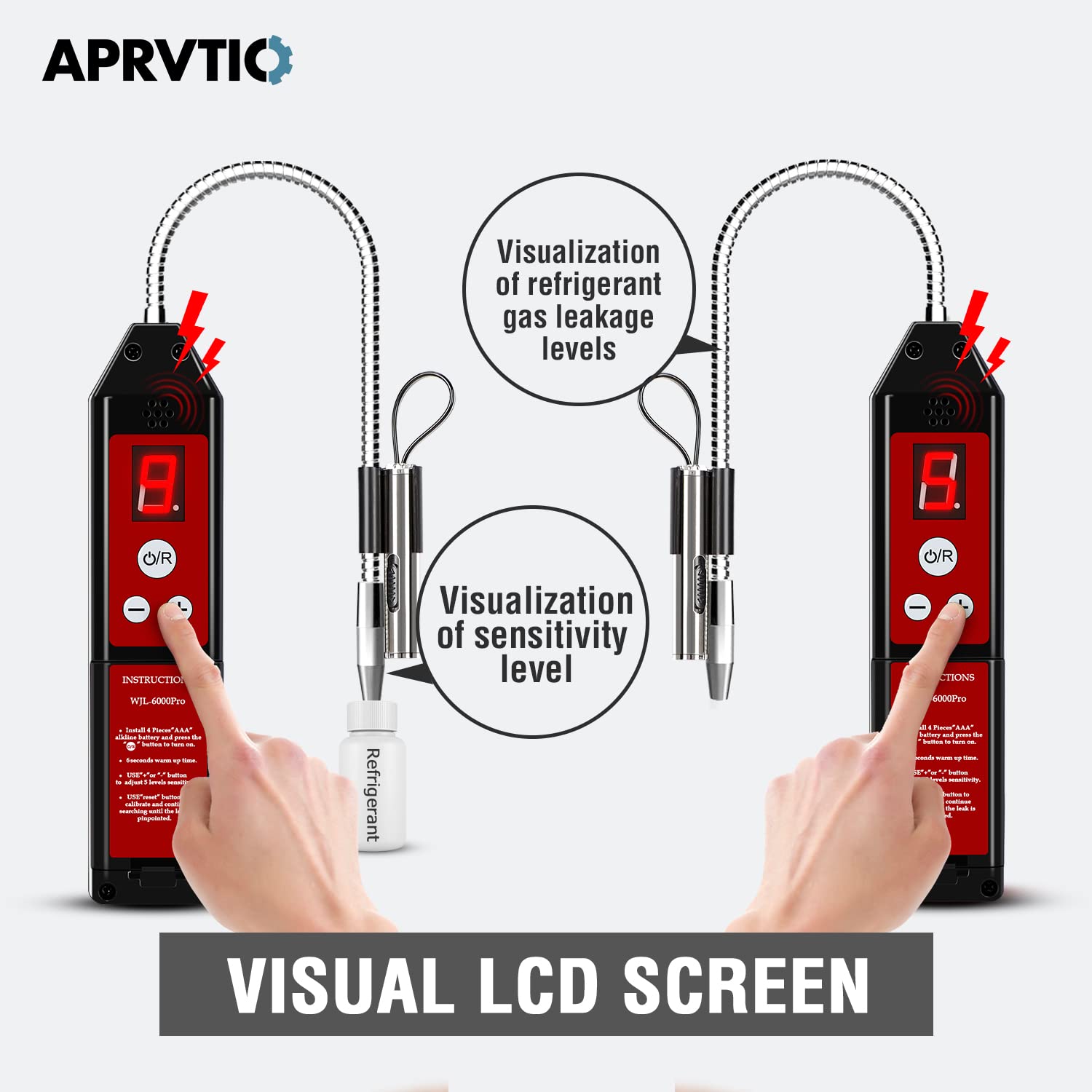 Refrigerant Leak Detector with LED Light, Halogen Leak Detector