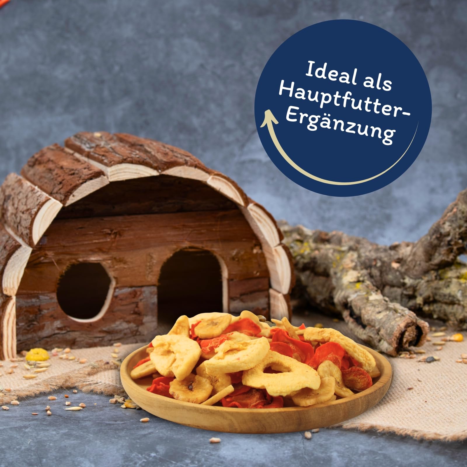 Lyra Pet® 5 kg Obst-Gemüse-Mix getrocknet - Bananen, Äpfel & Karotten | Reich an Vitaminen & Ballaststoffen - Einzelfutter für Vögel, Nager, Pferde & Reptilien - Natürliches Futter als Ergänzung