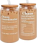 Thank You Gifts for Women, Boss, Coworker, Manager, Office, Teacher, Nurse, Mom - Chaos Coordinator Gifts - Boss Day Gift - Birthday Boss Lady Gift Ideas - 16 Oz Can Glass