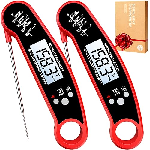 Termómetro digital para carne, 2 unidades, termómetro de lectura instantánea para cocinar a la parrilla, dulces, freidora de aire, sonda de plancha,
