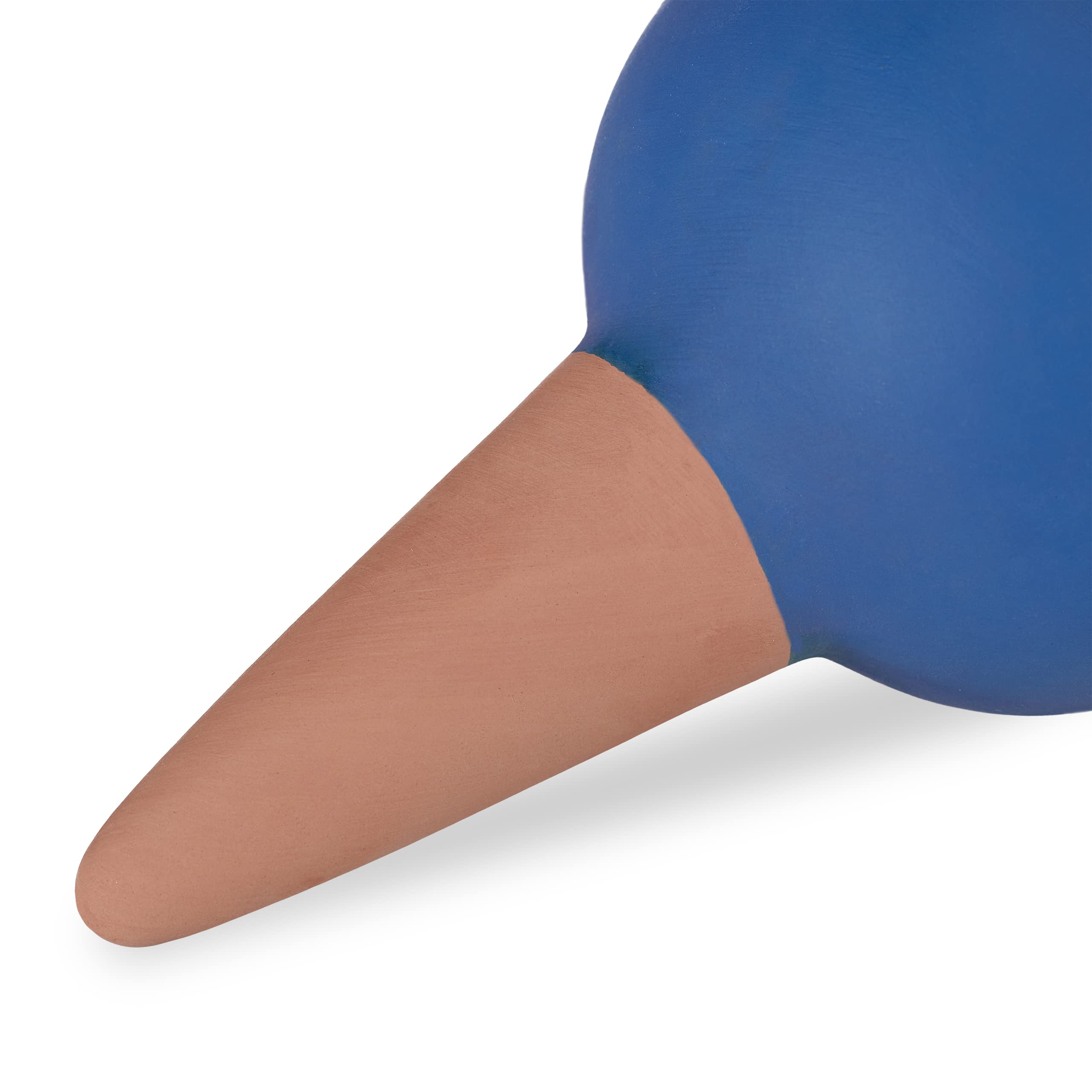 Relaxdays Podlewanie glinianych końcówek, zestaw 4 sztuk, dozownik wody do roślin pokojowych i skrzynek balkonowych, automatyczne, stożek do podlewania, niebieski, 12 x 6 x 6 cm