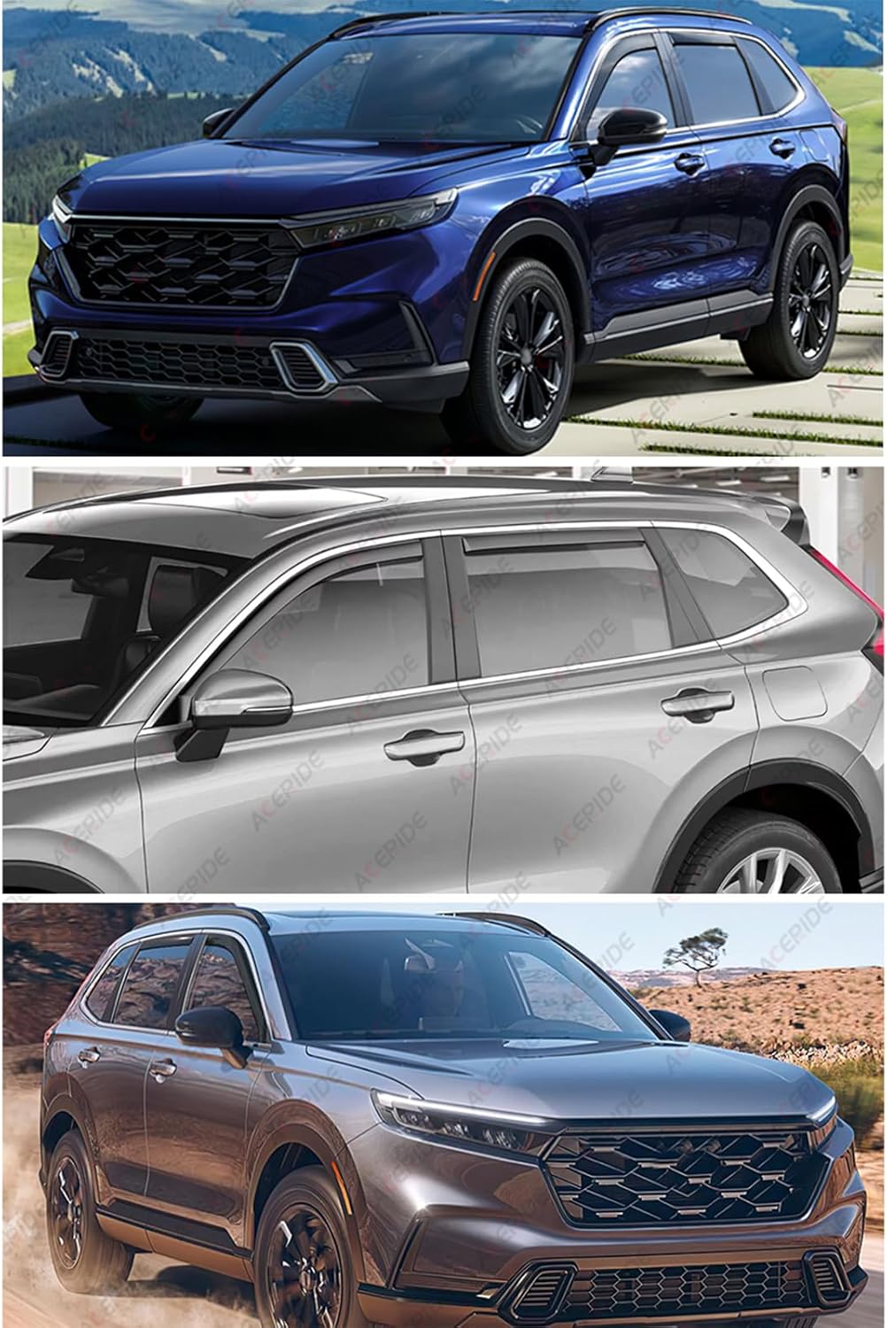 in-Channel Window Visors Compatible with Honda CRV 2023-2024?Rain Guards Sun Shields Window Deflector?for Honda CRV 2023-2024