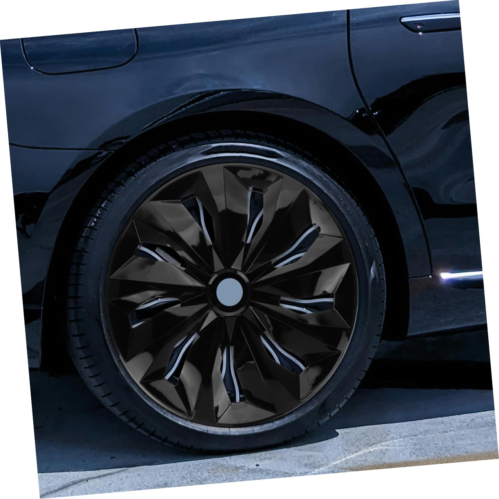 Didiseaon Copricerchi Nero Opaco per Ruote Auto da 15 Pollici in Pp, Coprimozzo Elegante e Resistente, Facile da Installare per Esterni Auto Stile Casuale