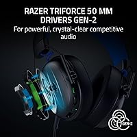 Vista 3 de Razer BlackShark V3 X HyperSpeed Wireless Gaming Headset for PS5: 50mm Drivers - Cardioid Mic - 2.4 GHz, Bluetooth - Works with PC, Mac, Nintendo