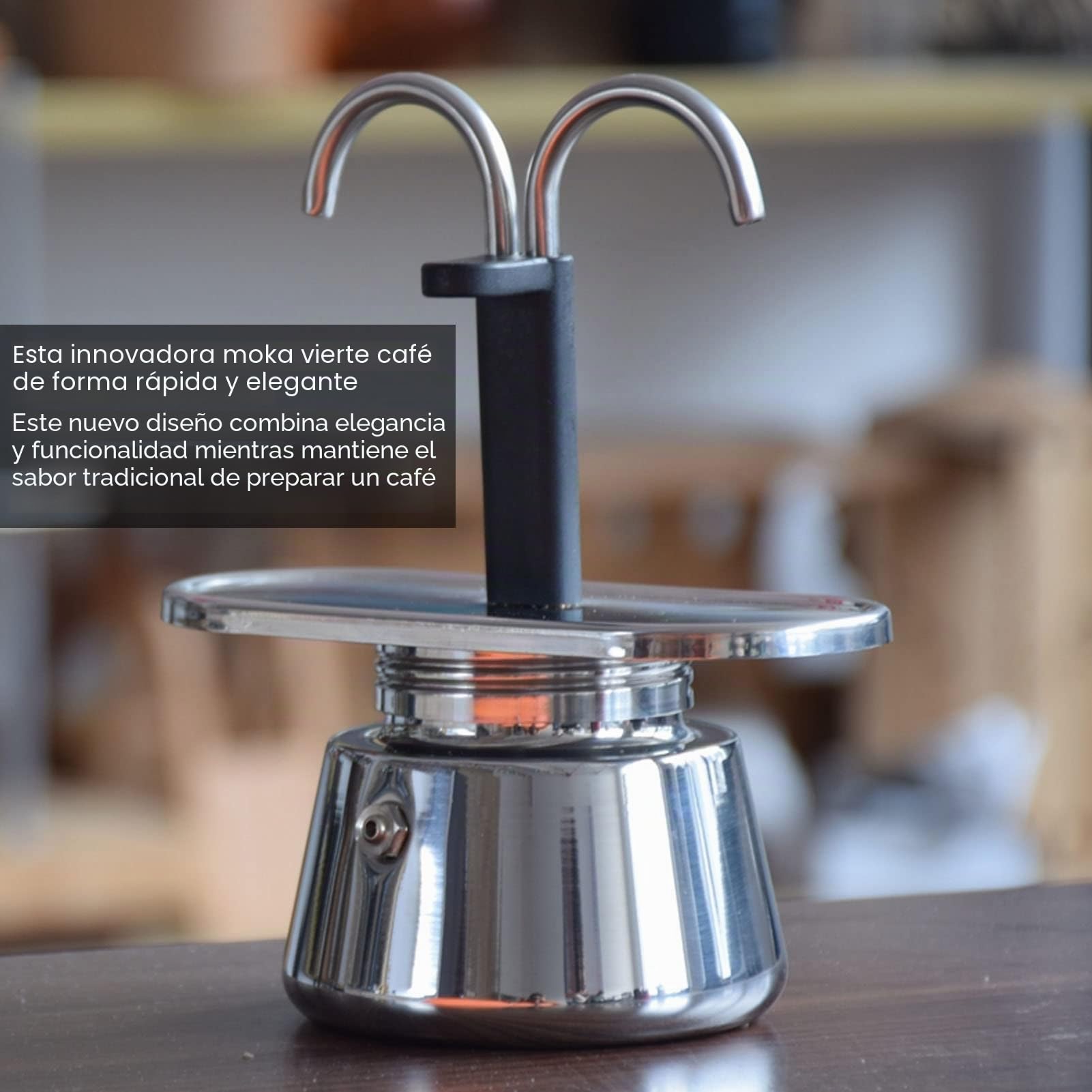 Topyond Moka Pot, 2 Tazas 100ml Acero Inoxidable de Doble Cabeza, Cafetera Espresso para Estufa Cafetera Italiana Clásica para Hacer Café, Conducto DIY