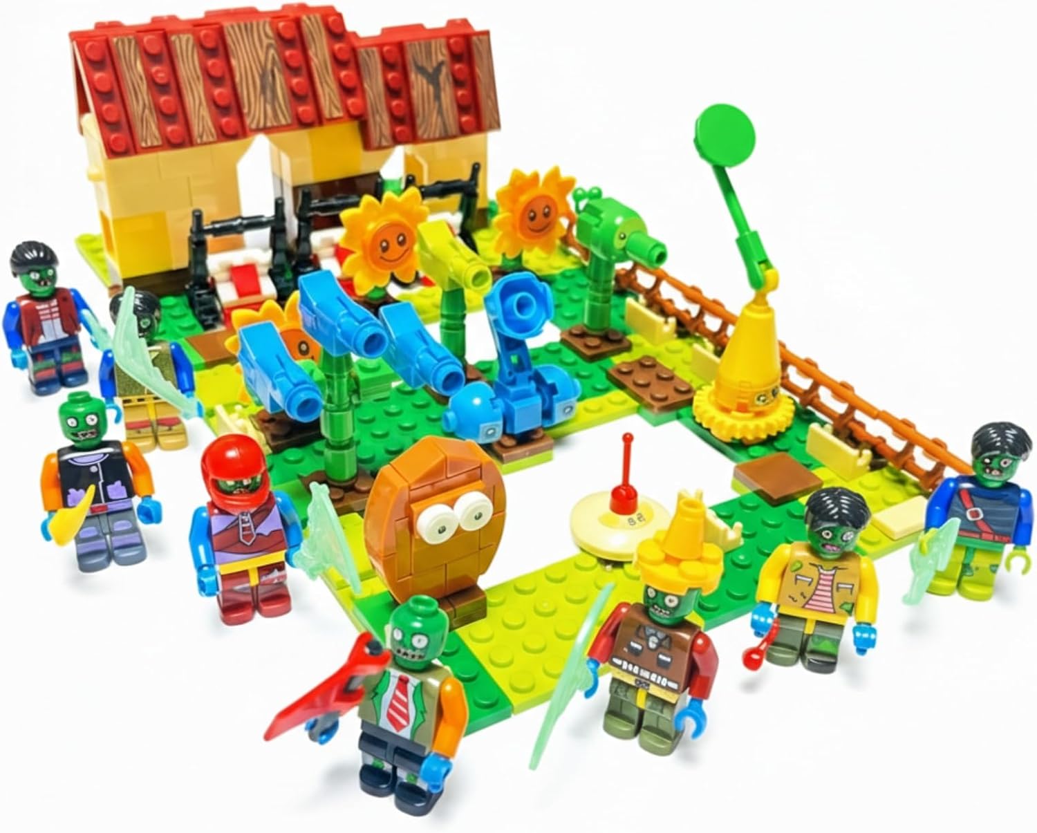 Dyharnsty Plants and Zombies Building Toys - PVZ Assembly Action Figures - Christmas & Birthday Gift for Kids(595pcs)