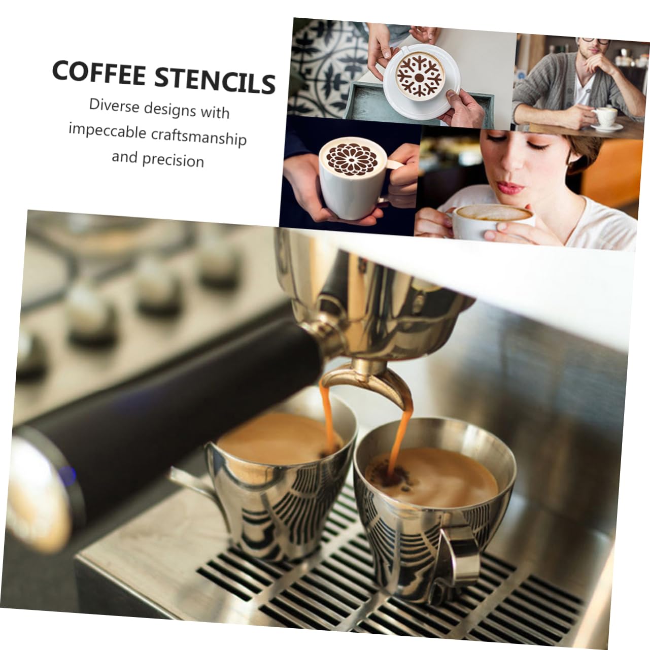 TOPBATHY 3juegos Plantillas De Café Inoxidable Para Decoración De Latte De Para Cappuccino y Café