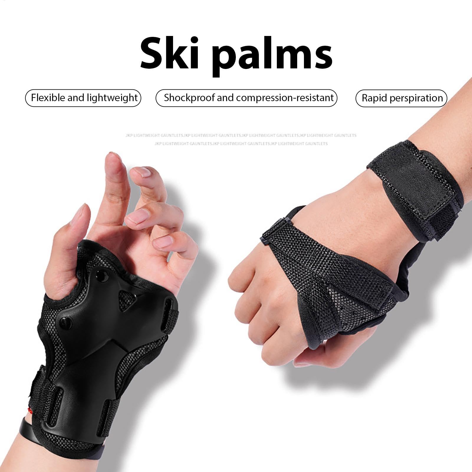 Muñequeras para patinaje, guantes de soporte de mano, protectores de muñeca para patinaje y patineta, equipo de protección para adultos, niños y jóvenes, muñequera deportiva para patinaje seguro y — view 3