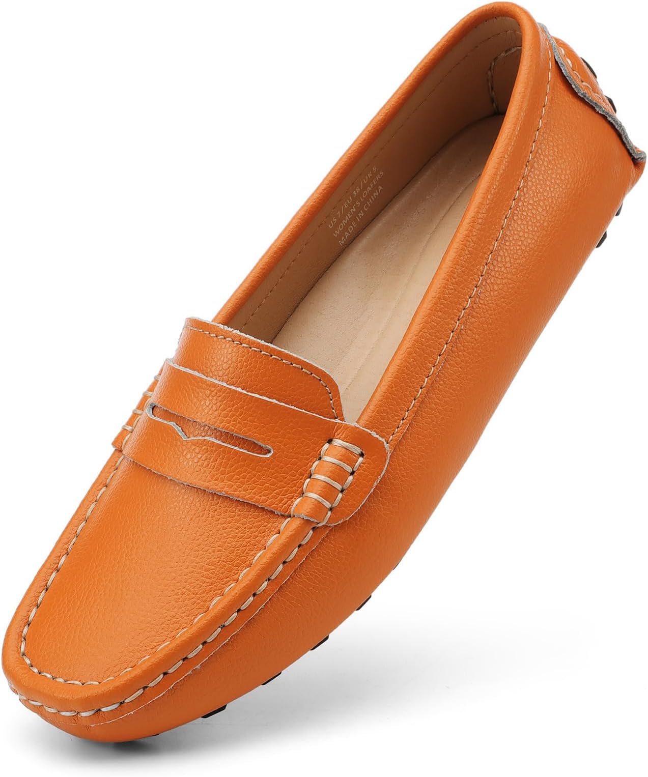 - Artisure Women's Classic Comfort Leather Penny Loafers Casual Slip-Ons Lightweight Walking Flats Driving Mocs Boat Shoes