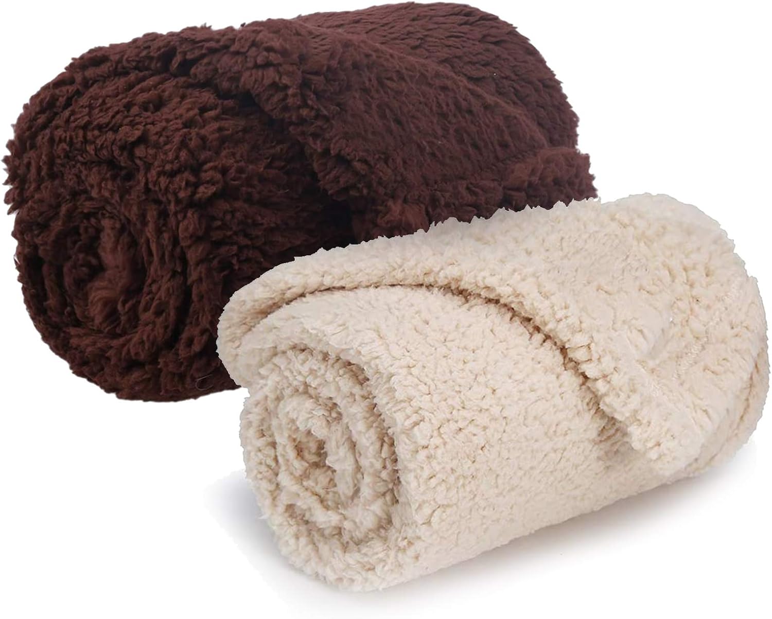 2 Pack Premium Fluffy Fleece Dog Blanket,Ultra Soft and Warm Pet Throw Blankets Bed Covers Couch for Dogs & Cats, Furniture Protector Beds/Couch/Sofa/Kennel/Carrier