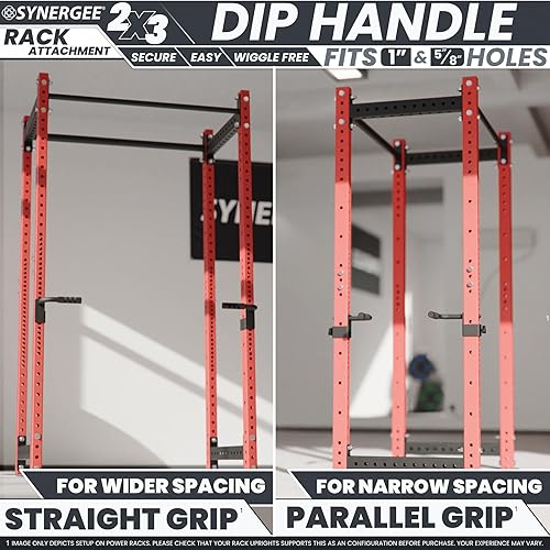 Vista 2 de Synergee Asas de inmersión para bastidores de potencia y sentadillas. Compatible con estantes de 2 x 2, 2 x 3 y 3 x 3. Barras de inmersión para b)