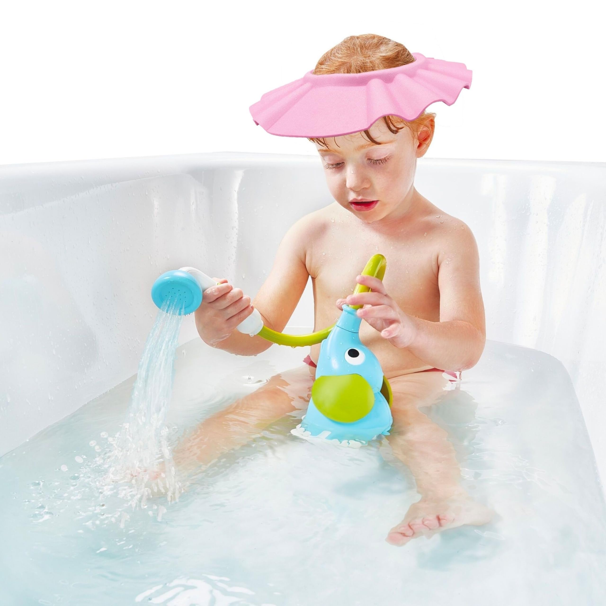 Cappellino da Doccia con Visiera per Bambini, Proteggi Occhi contro Shampoo e Schiuma, Protezione per la Doccia, Berretto da Doccia per Bimbi, in Materiale Morbido, Adatto a Bambini 0–9 Anni, Rosa