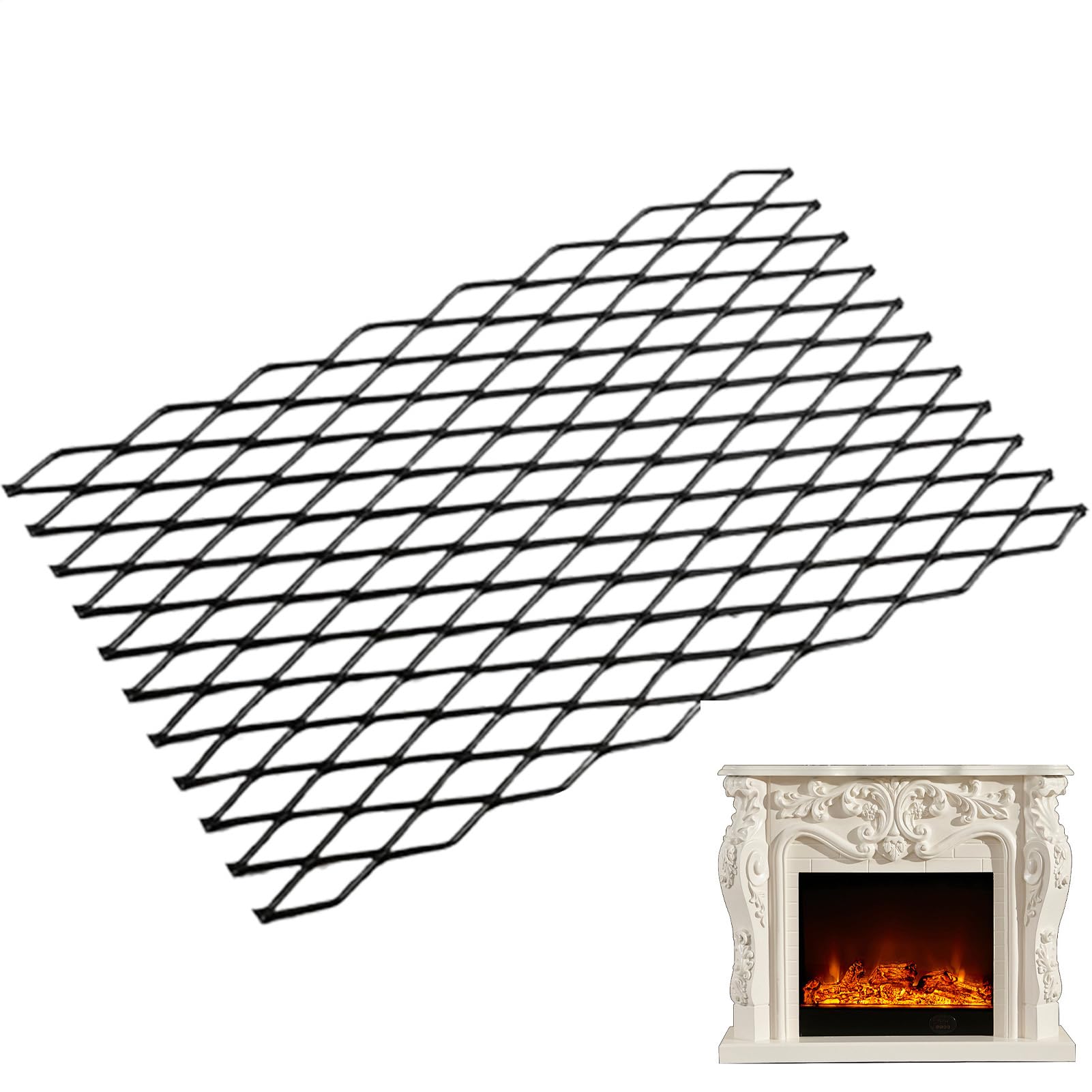 Robustes Gitter für Holzöfen, robustes Holzregal mit Netz, hitzebeständiges Gitter für Holzöfen und Kamine, ideal für Zuhause, Hütte und Familientreffen, Zubehör