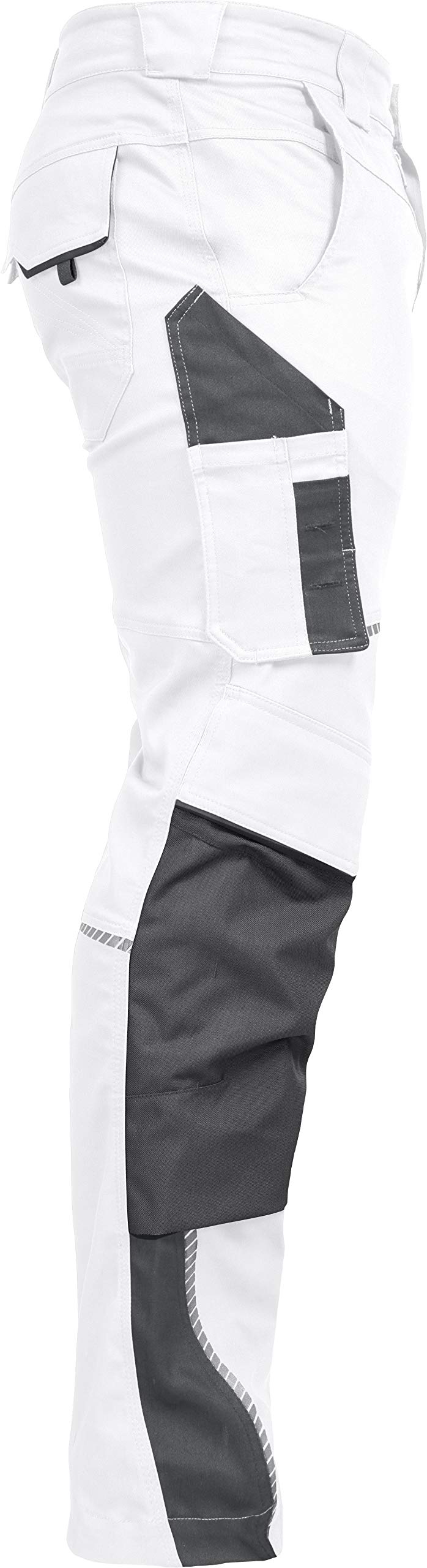 LEIB WÄCHTER Flex-Line Arbeitshose Bundhose Premium weiß-grau mit Spandex (50)